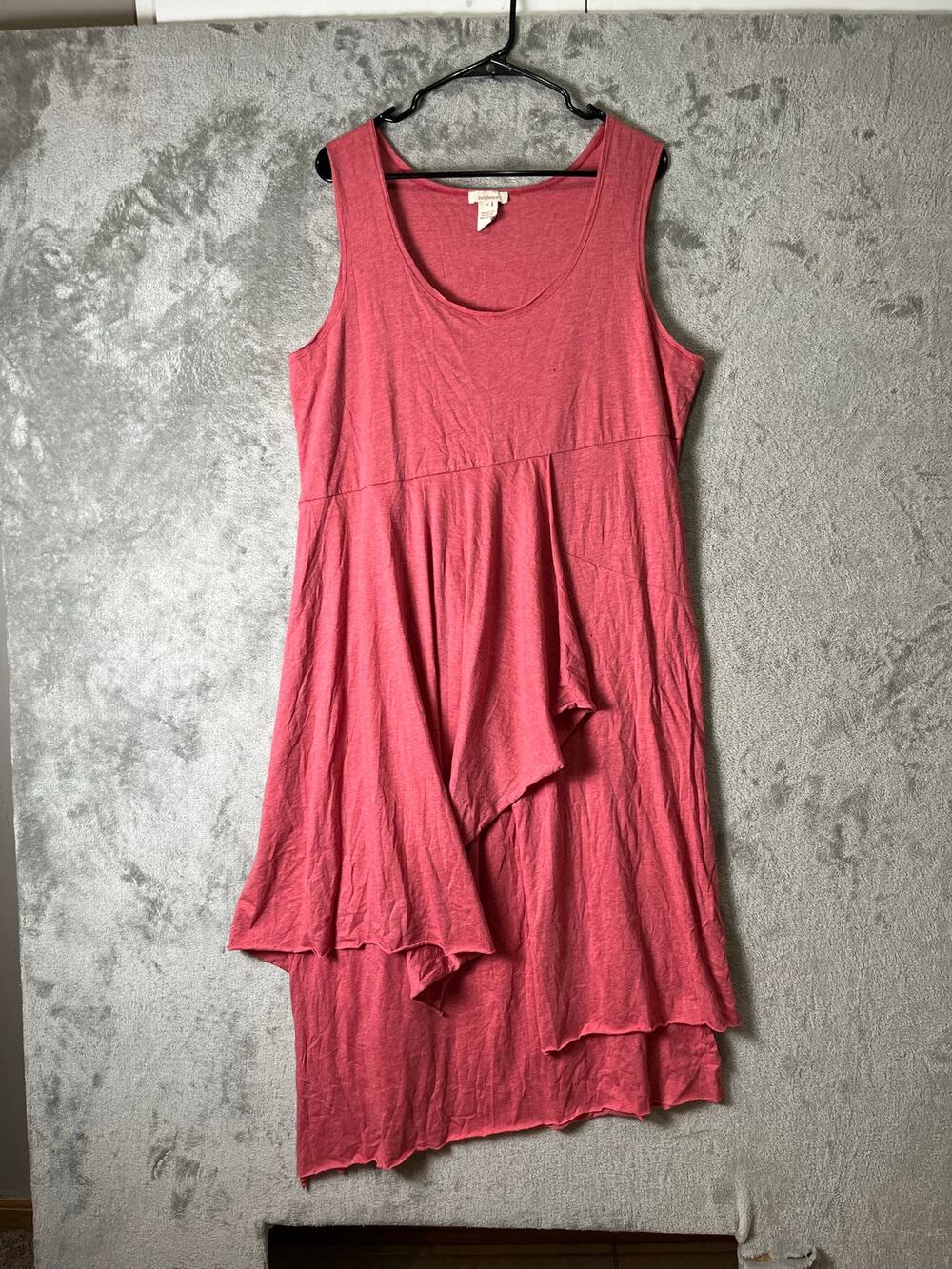 Sundance‎ Layered Handkerchief Hem Sleeveless Midi Dress XL Boho Lagenlook Artsy